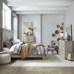 King Panel Bed, Dresser & Mirror, Chest