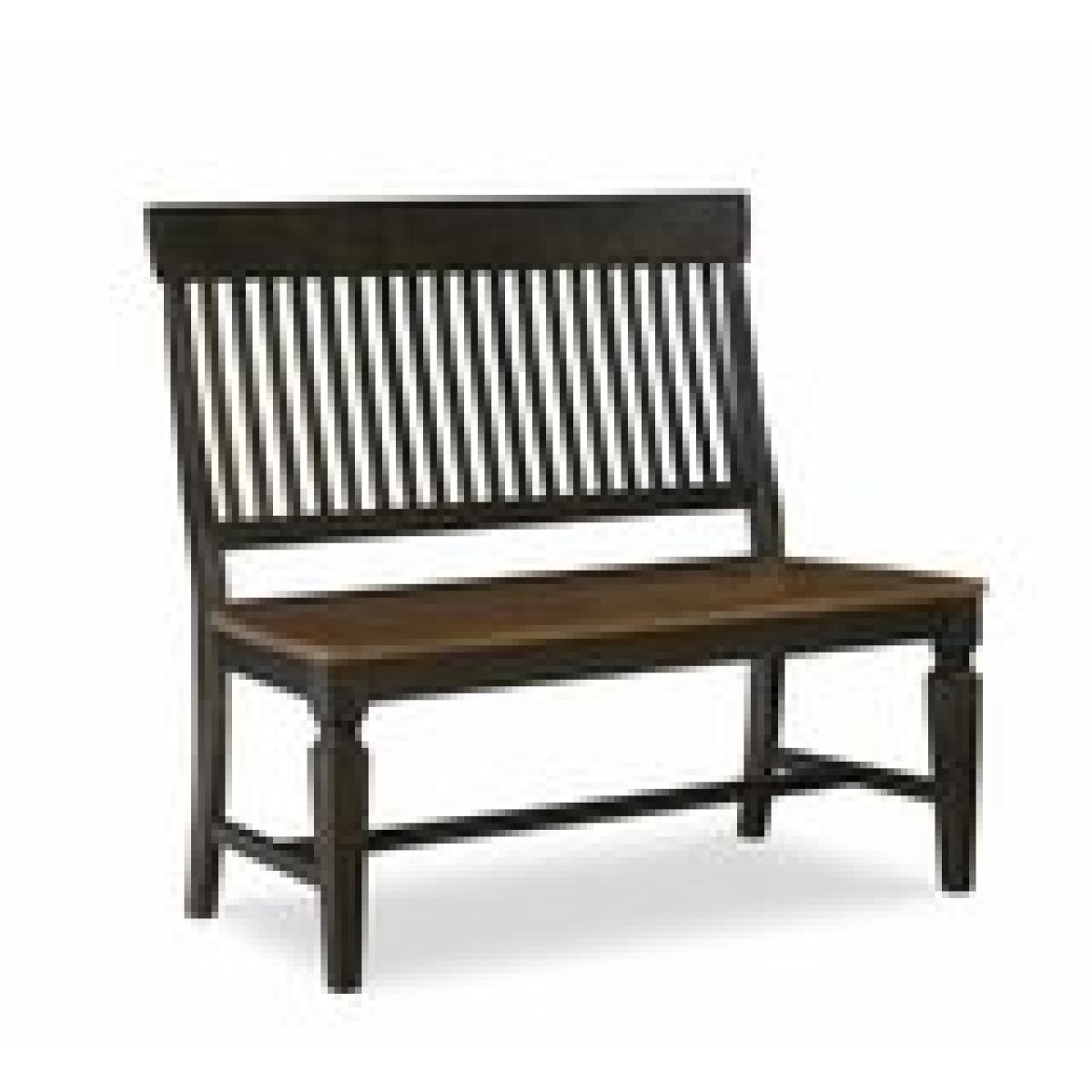 Vista Collection Slat Back Bench in Hickory & Coal - Image 4