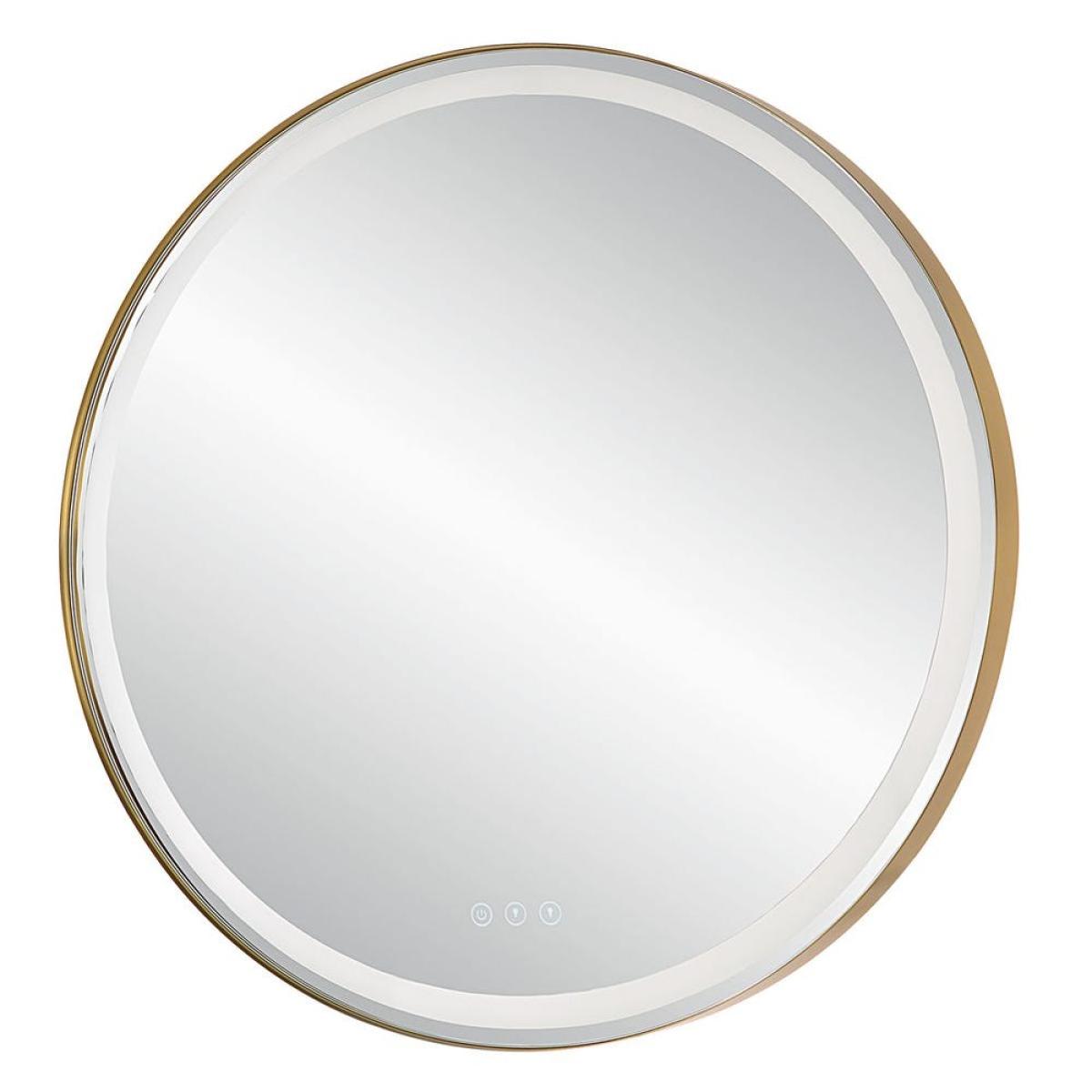 Crofton Lighted Round Mirror, Brass - Image 9