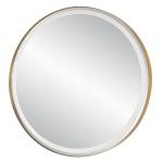 Crofton Lighted Round Mirror, Brass - Image 9
