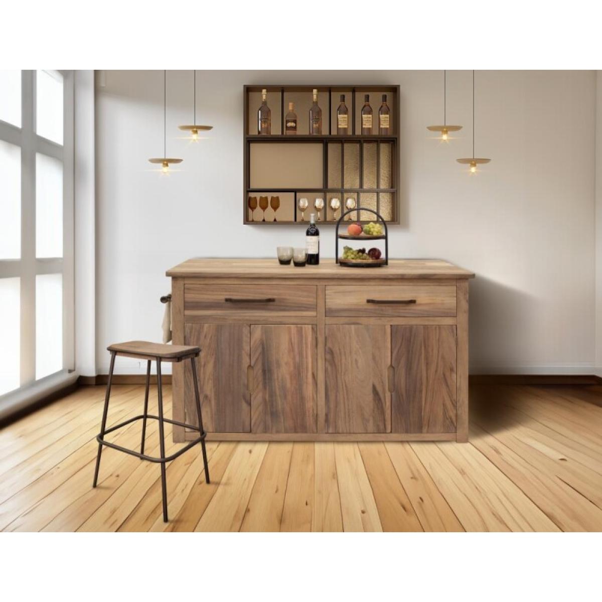 Natural Parota 4 Door 2 Drawer Kitchen Island - Image 6