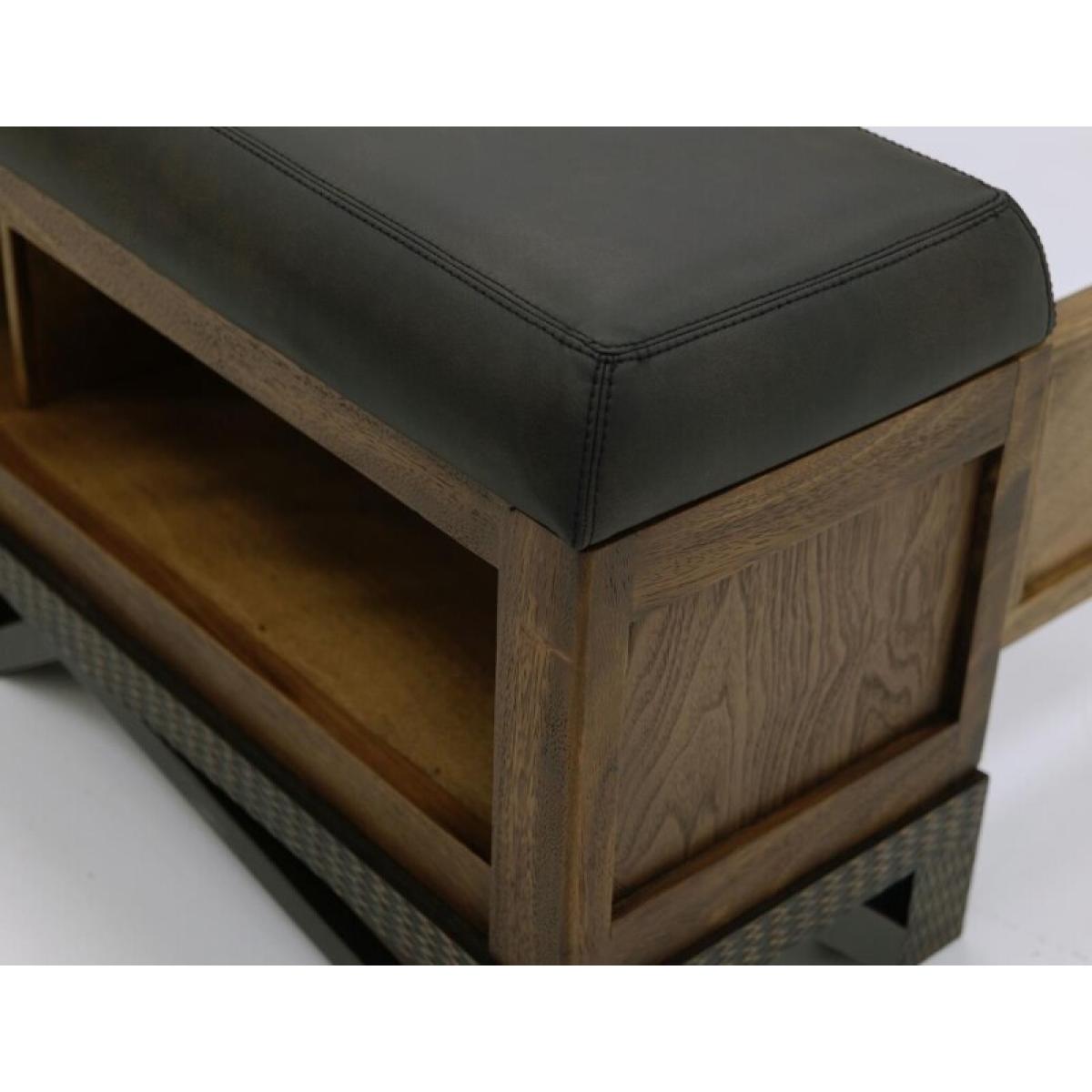 5/0 Queen footboard bench with three cubbies for storage - Walnut - Image 5