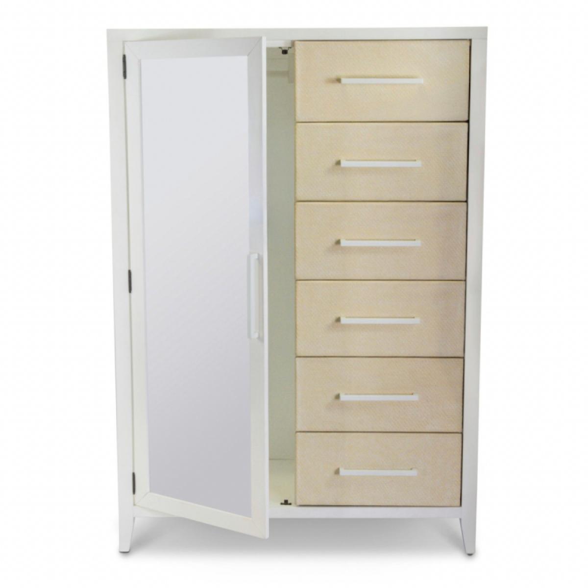 Miramar Woven Mirrored Door Chest - Image 5