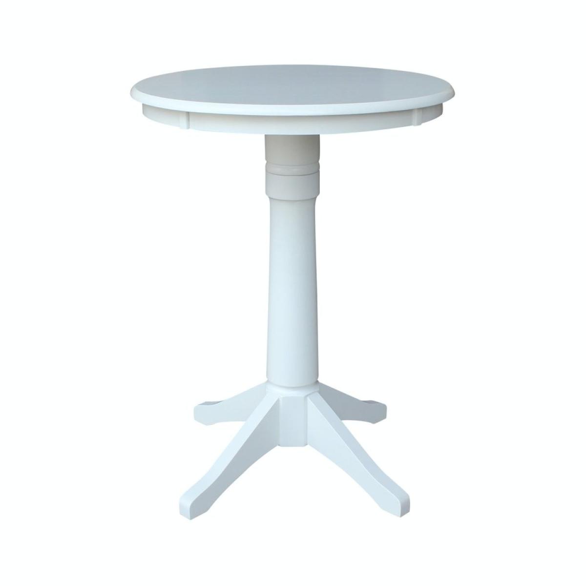 d657875fa1d2ade349b45b2df897276a 30'' Round Table Top w/ 36" Transitional Pedestal w/ Extension in Pure White - T08-30RT - Image 1
