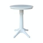 30'' Round Table Top w/ 36" Transitional Pedestal w/ Extension in Pure White - T08-30RT