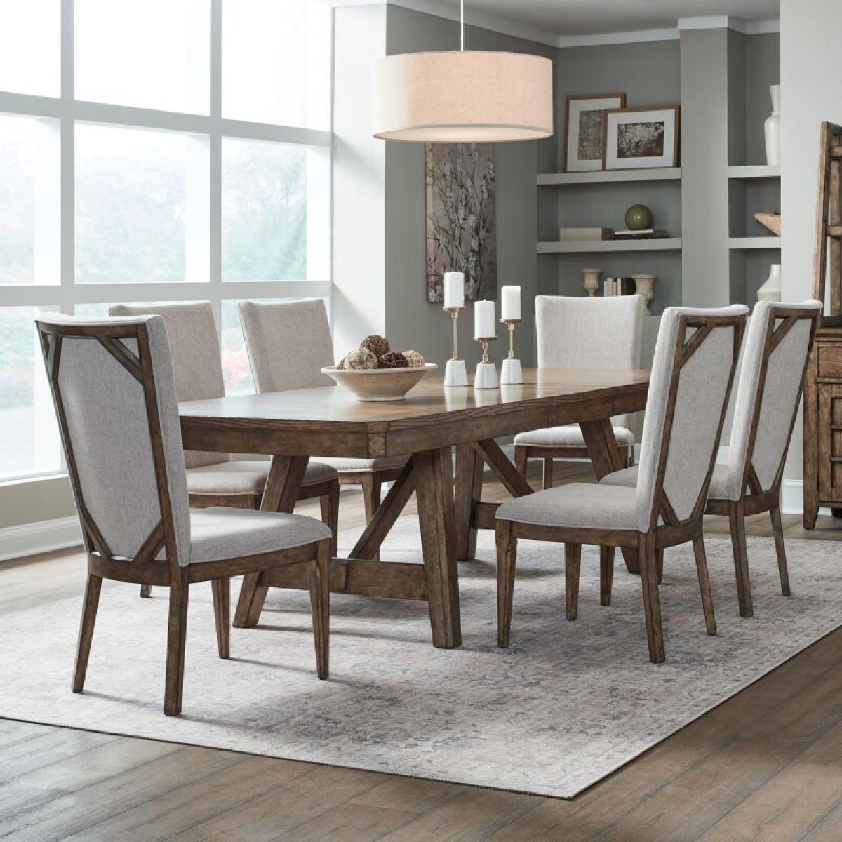 Carolina Park 7 Piece Trestle Table Set - Image 2