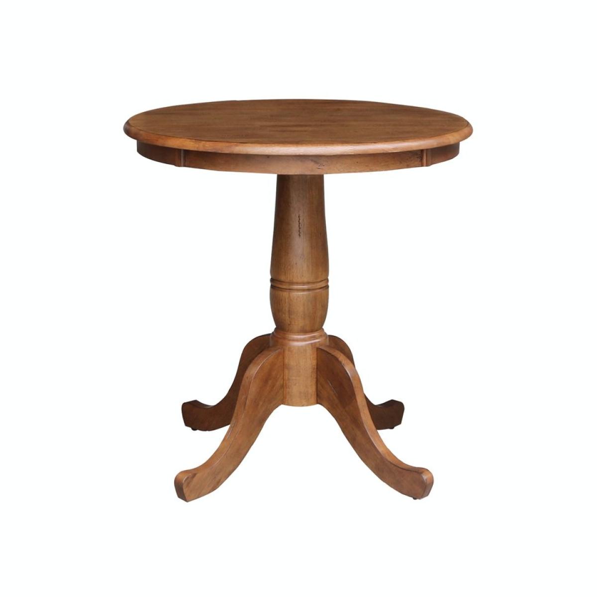 Dining Essentials - 36'' Round Tabe Top w/ 30''H Traditional Pedestal in Bourbon Oak - T42-36RT - Image 2