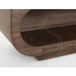 Wooden bench with a cushioned seat and open storage underneath. - Balam - Image 4