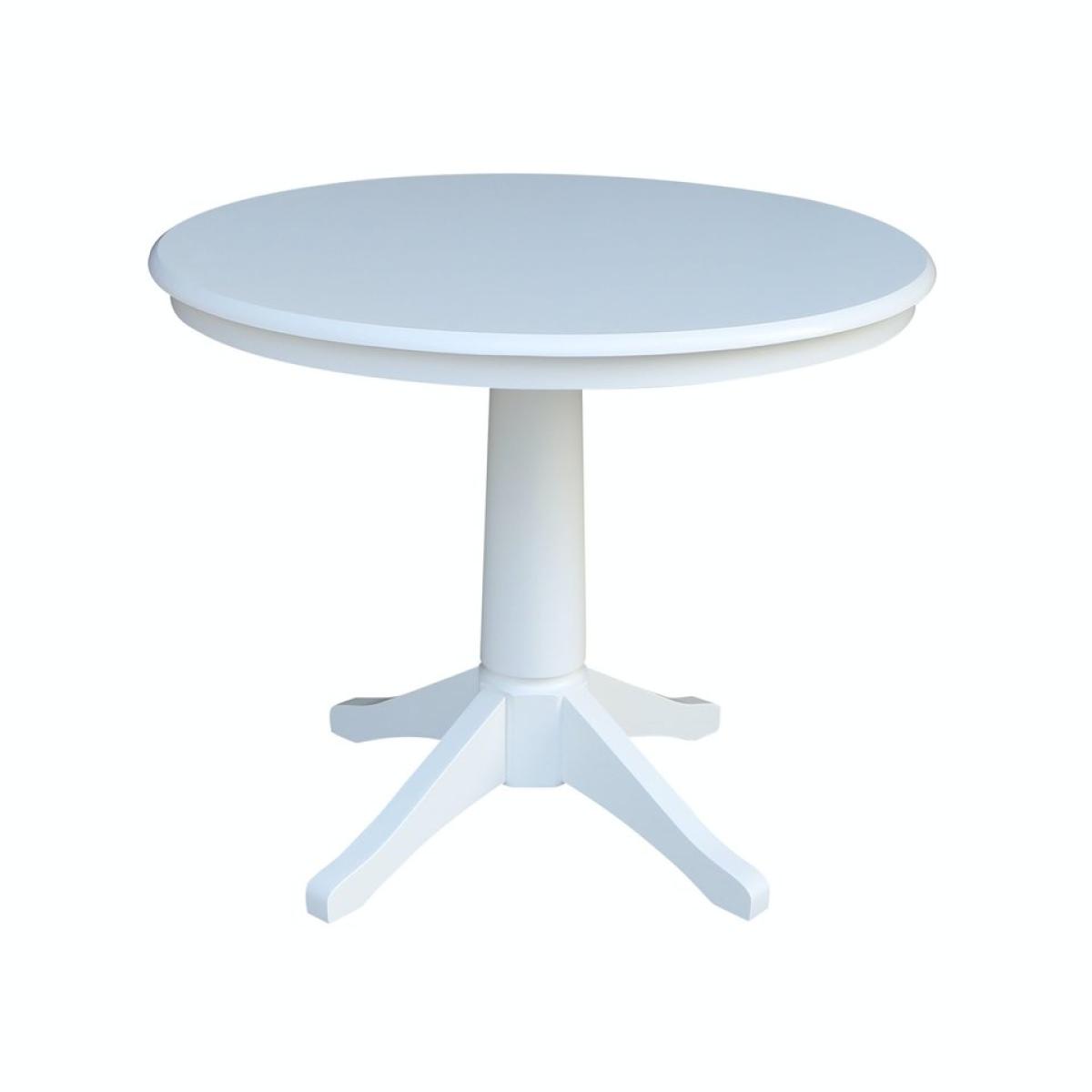 d76e432a63cb03eaad088e47518424c4 Dining Essentials - 36'' Round Pedestal Table w/ 30"H Transitional Pedestal in Pure White - Image 1