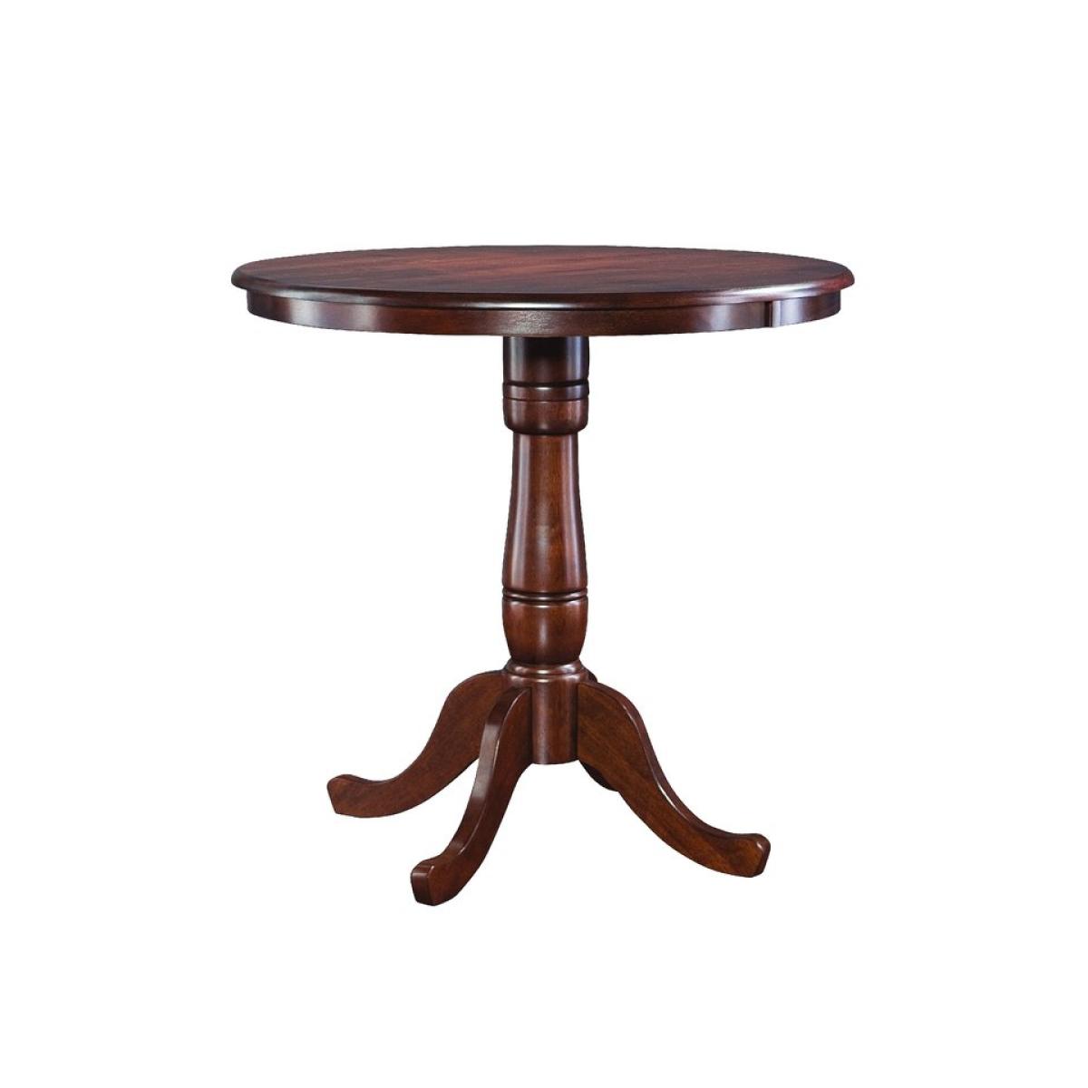 Dining Essentials - 36''Round Table Top w/36"H Traditional Pedestal w/Extension in Espresso - T58-6B - Image 2