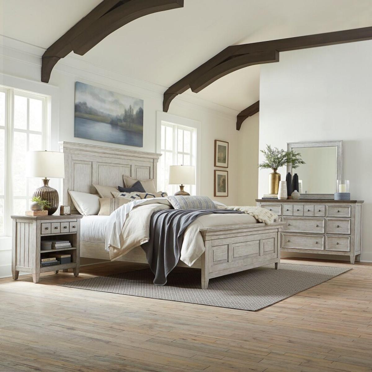 King California Panel Bed, Dresser & Mirror, Night Stand - Image 2