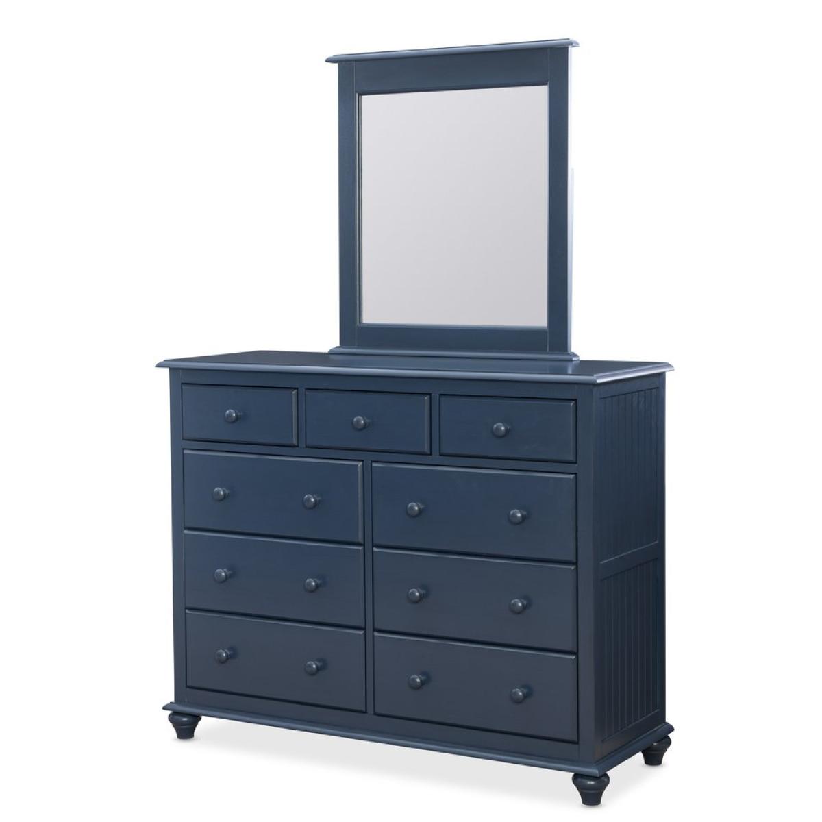 Cottage Bedroom - Nine Drawer Dresser Denim w/ Mirror - BD81-2050 - Image 2