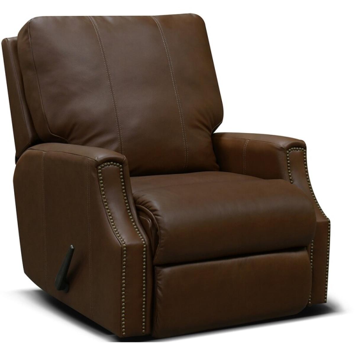 Leather Swivel Gliding Recliner With Nails - Image 2