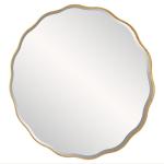 Aneta Large Round Mirror, Gold - Image 6