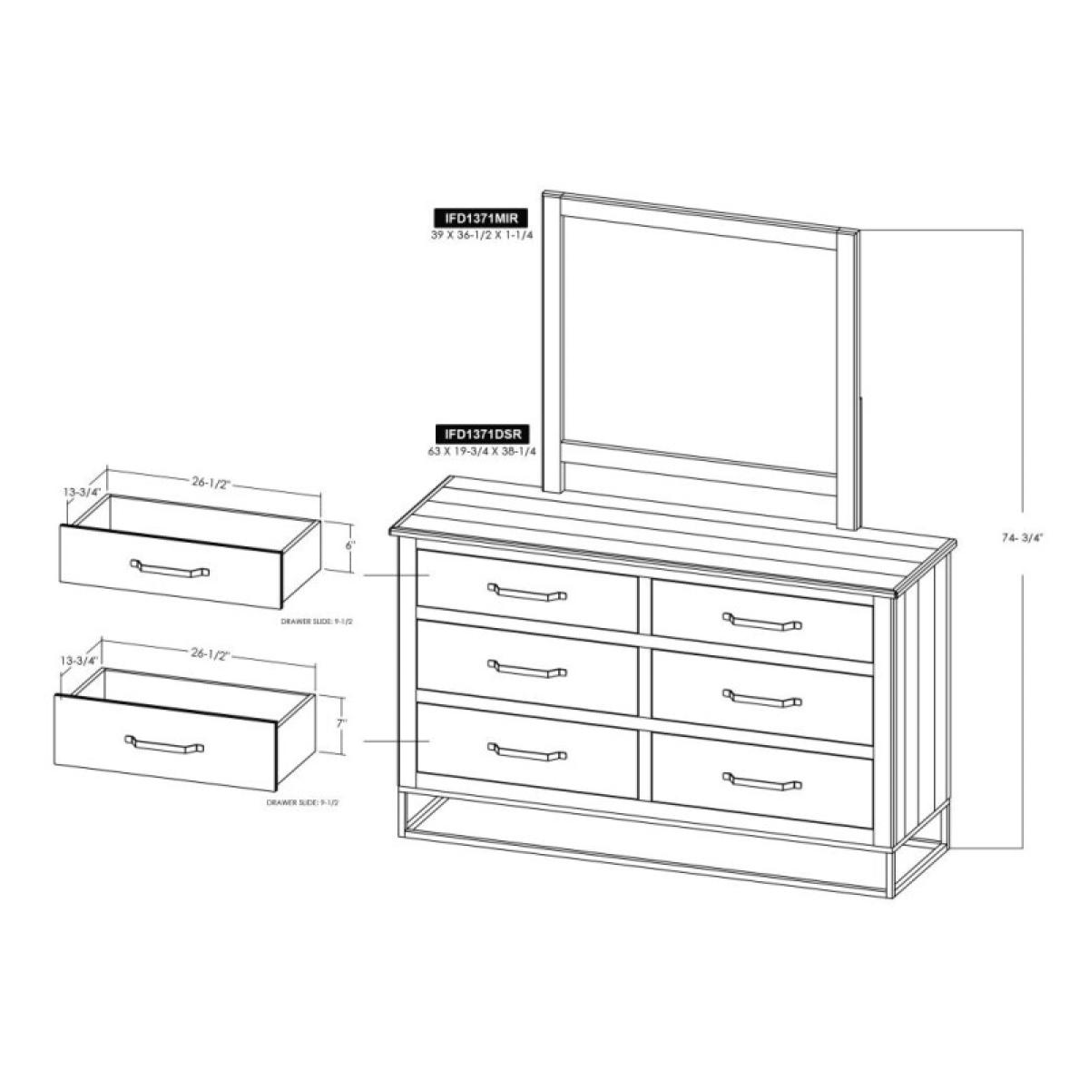 6 Drawer Dresser - Teak - Image 14