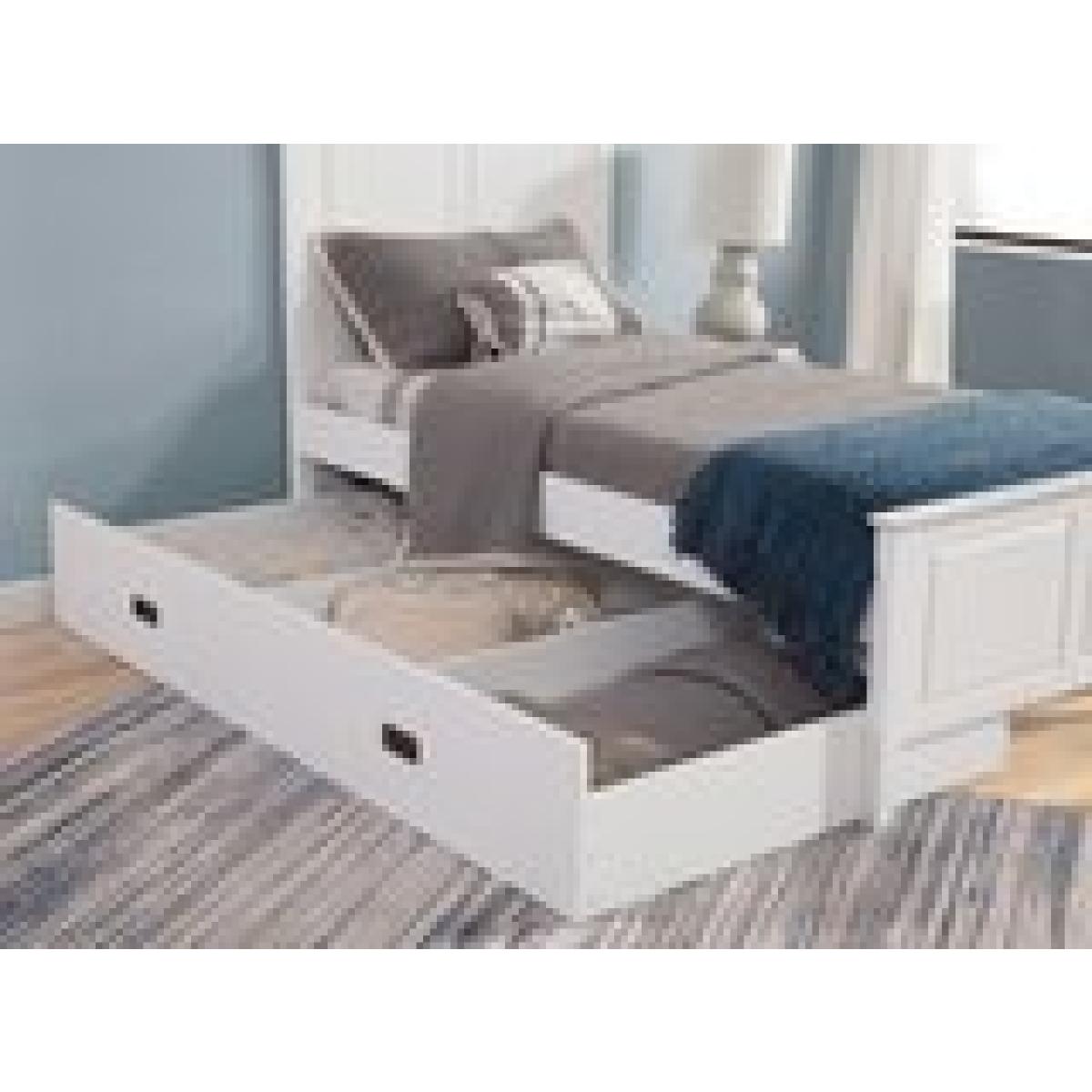Tykes Bedroom - Pure White Lancaster Twin Trundle Bed - BD08-702TTH - Image 5
