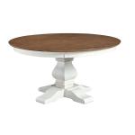 Vista Collection 60'' Round Table Tp w/Banks Pedestal Base in Hickory and Shell - T79-60RT