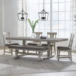 Hallendale 6 Piece Trestle Table Set