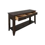3 Drawer, 1 Shelf Sofa Table - Teak - Image 4