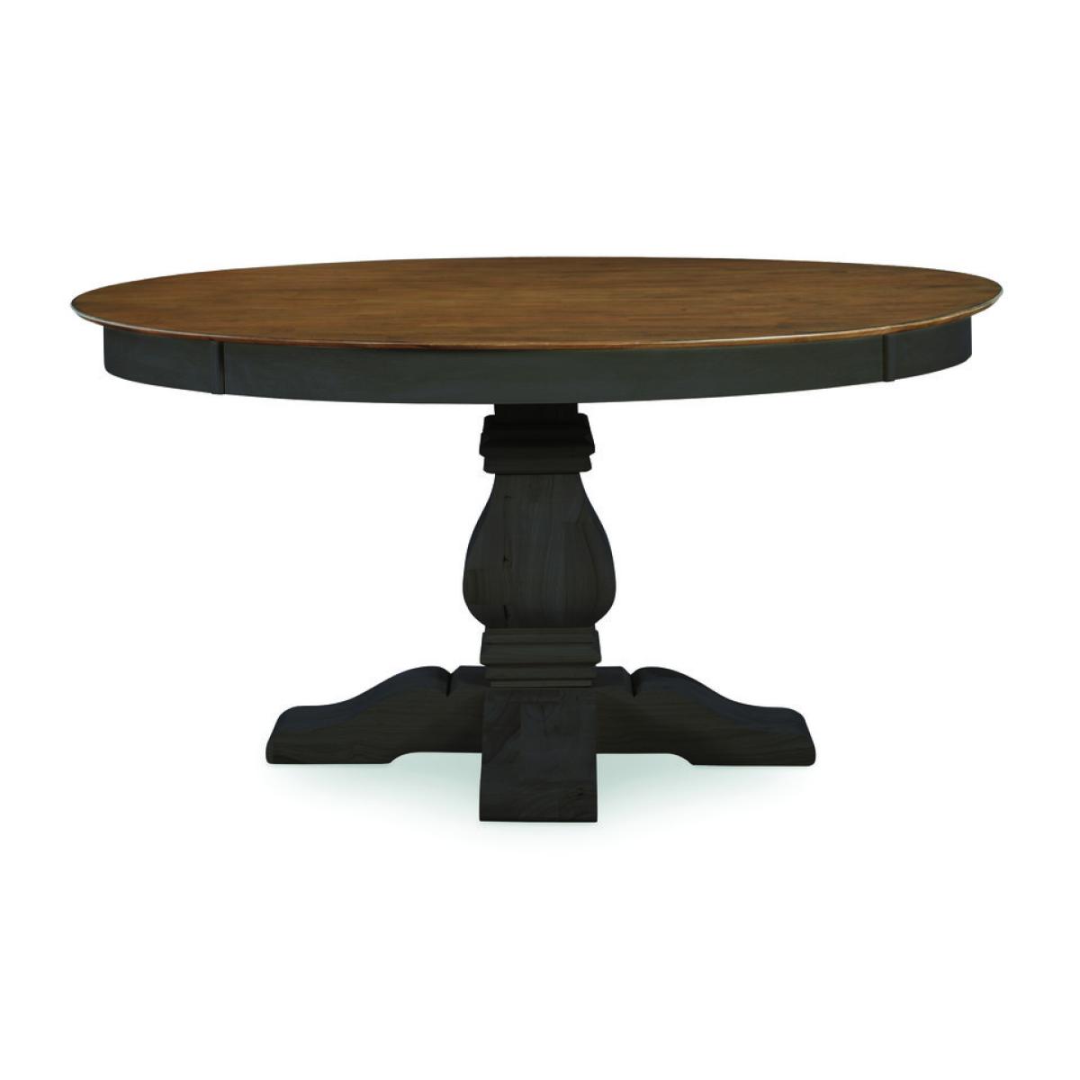 Vista Collection 52" Solid Round Table Top w/Banks Pedestal Base in Hickory and Coal - T145-14B-30 - Image 2