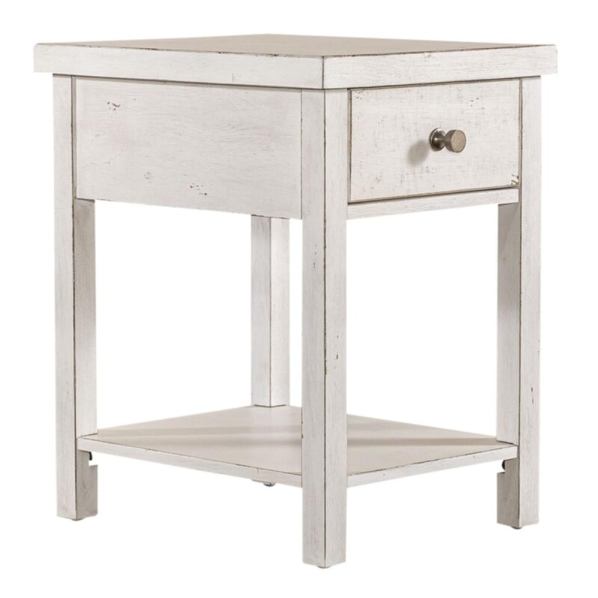 Modern Farmhouse Drawer Chair Side Table - Image 3