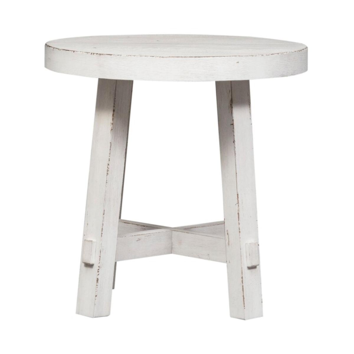 Modern Farmhouse Splay Leg Round End Table - Image 3