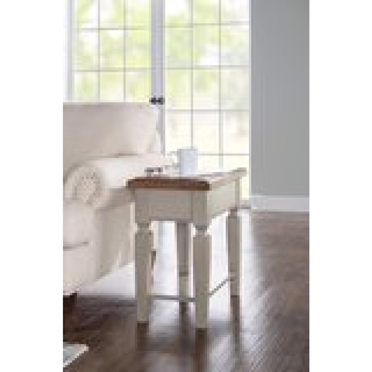Home Accents - Vista Side Table in Hickory & Stone - Image 5