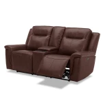 Avery Loveseat w/Console P2 - Cognac - Image 8