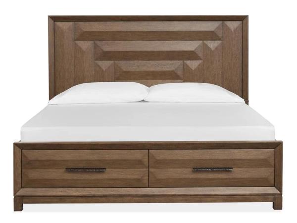 Callisto B6396-55R Wood Queen/King Panel Bed Rails for Storage Footboard SU