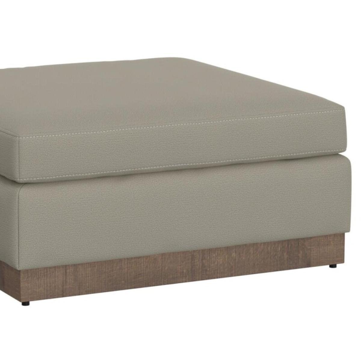 Wooden Frame & Base, Upholstered Square Ottoman - Georgia - Image 4