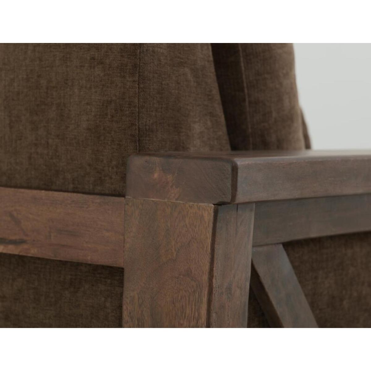 Walnut Wooden Frame, Upholstered Sofa - Image 6