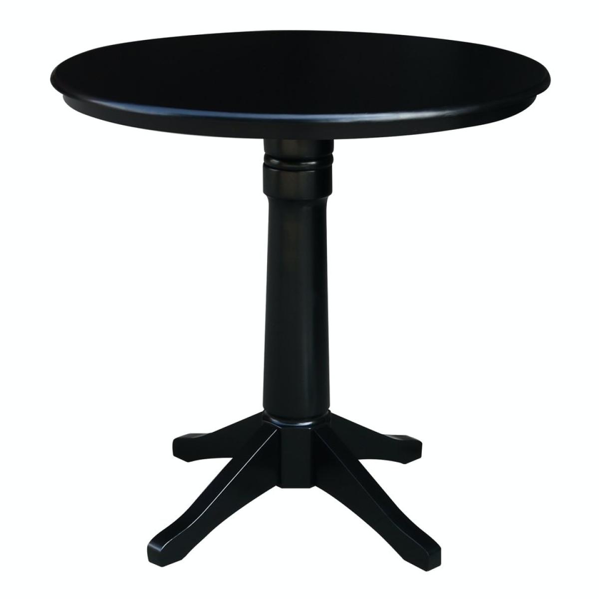 e04c2c5620b7493e8b94479cfc5c6667 Dining Essentials - 36'' Round Table Top w/36"H Transitional Pedestal w/Extension in Black - Image 1