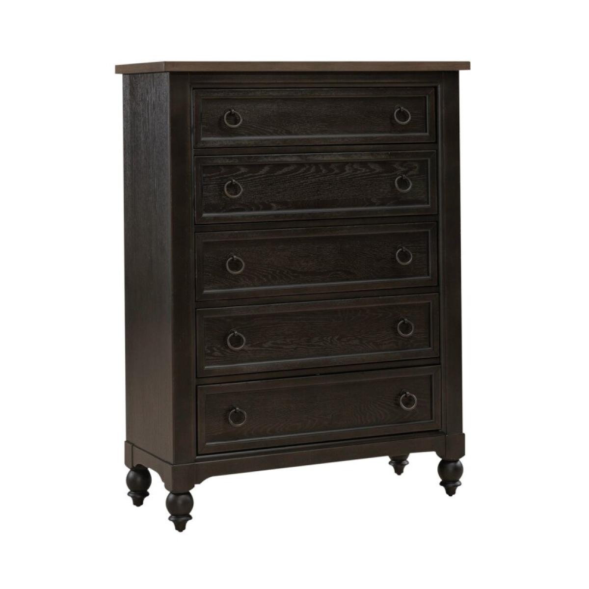 Americana Farmhouse 5 Drawer Chest - Black - Image 3