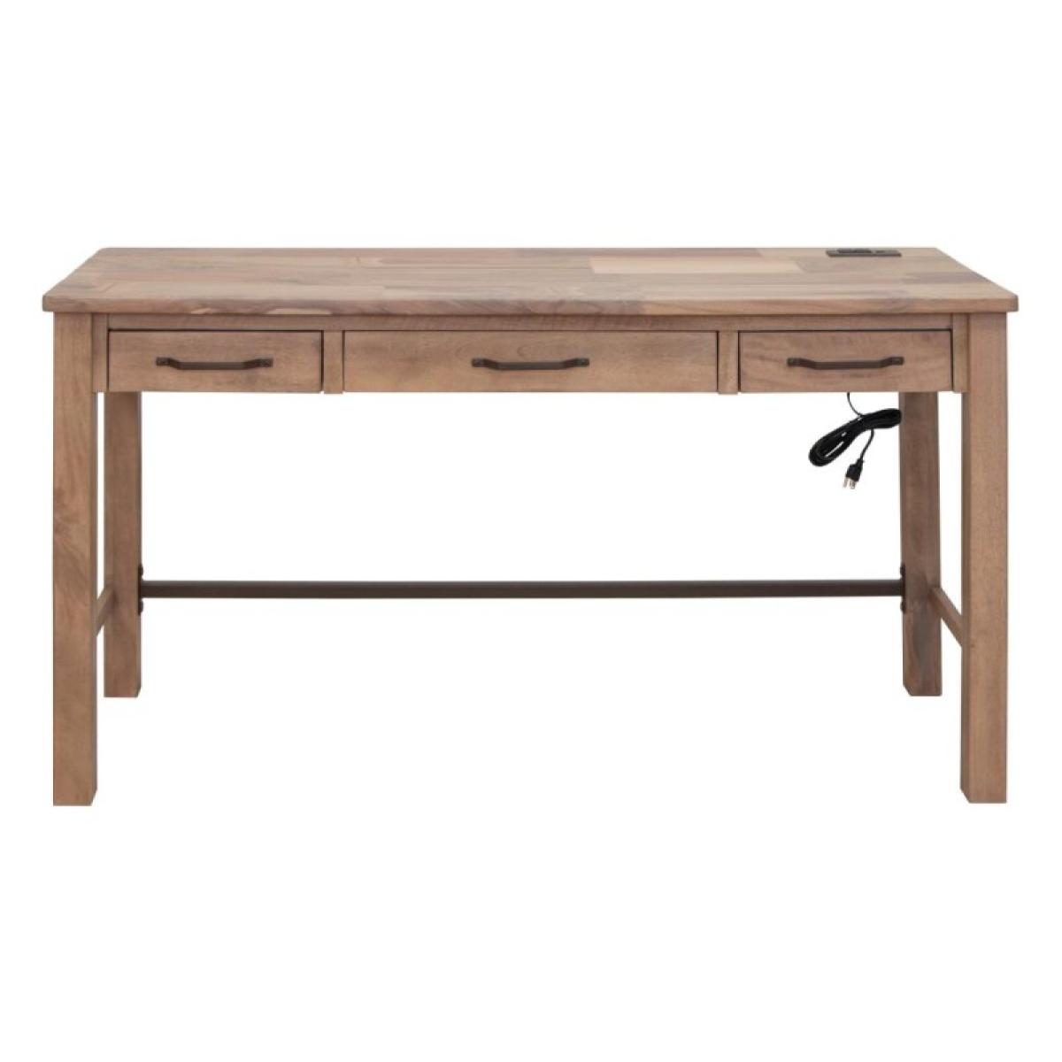 3 Drawer Desk - Natural Parota - Image 2
