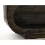 Balam Wooden bench with a cushioned seat and open storage underneath. - Image 4