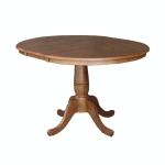 Dining Essentials - 36" Extension Table Top w/ 36"H Traditional Pedestal w/ Extension in Bourbon Oak - T42-30P/T42-6B