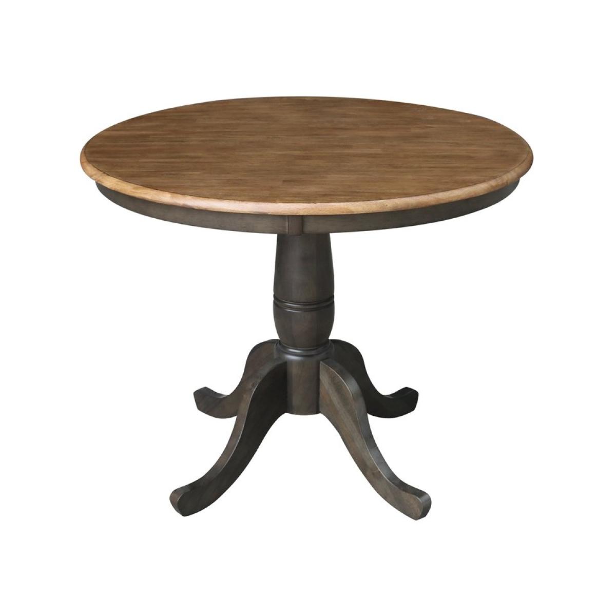Dinning Essentials - 36'' Round Table Top w/30"H Traditional Pedestal in Hickory / Coal - Image 2