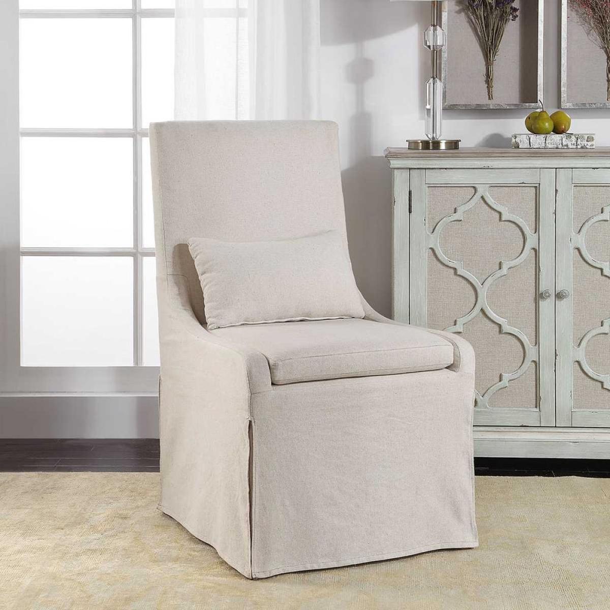 Coley Armless Chair, Linen - Image 6