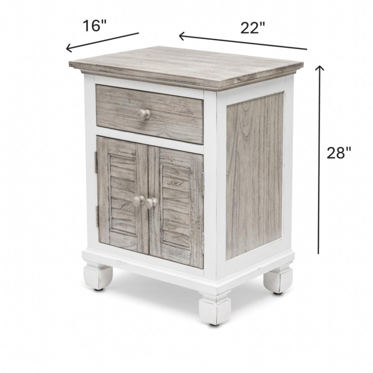 Islamorada 1-drawer / 2-door Electrified Coastal Nightstand - Image 27