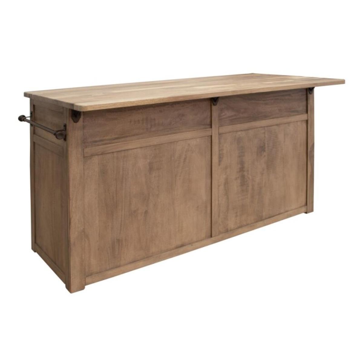 Natural Parota 4 Door 2 Drawer Kitchen Island - Image 5