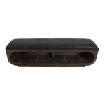 Wooden bench with a cushioned seat and open storage underneath - Balam - Image 4