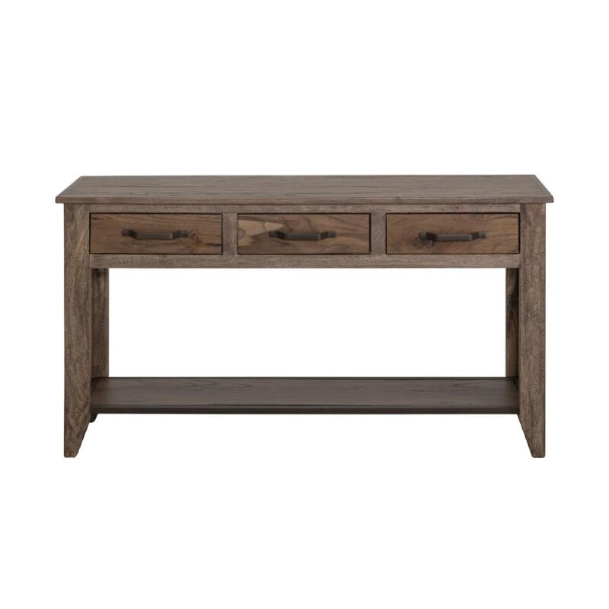 3 Drawer, 1 Shelf Sofa Table - Natural Teca - Image 3