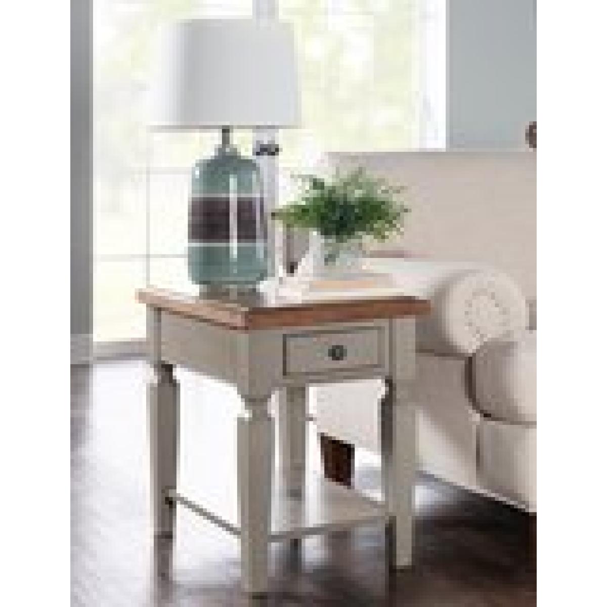 Home Accents - Vista End Table in Hickory & Stone - Image 7