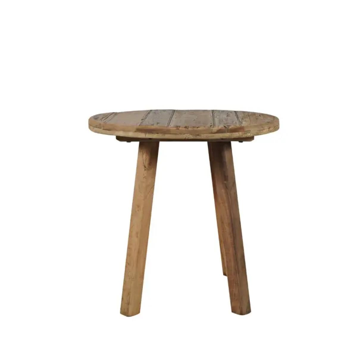 Reclamation Salvaged Wood Round Side Table - Image 2
