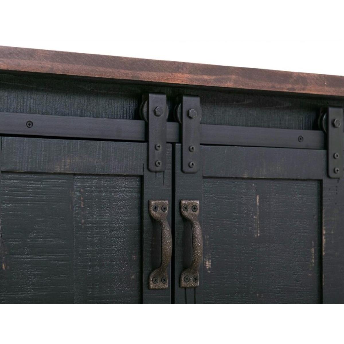 4 Sliding Doors, 4 Metal Mesh Doors Cocktail Table - Pueblo - Image 12