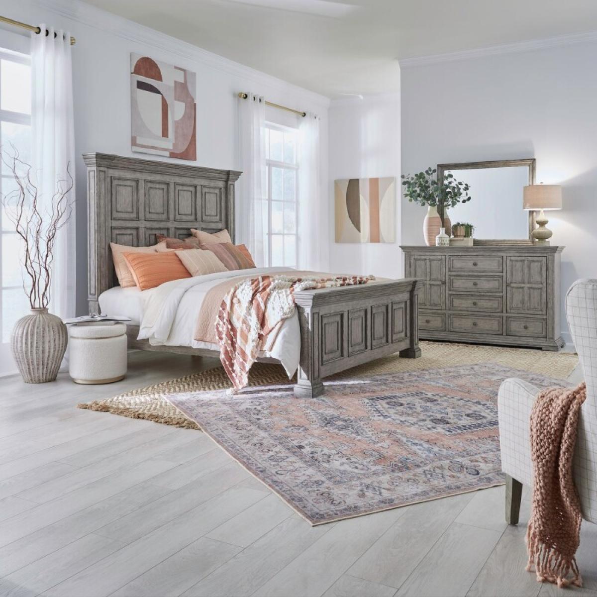 Big Valley King Panel Bed, Dresser & Mirror - Image 2