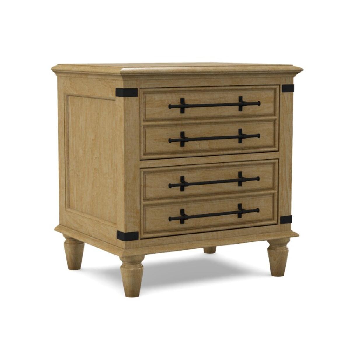 Farmhouse Chic 2-Drawer Nightstand - Image 2