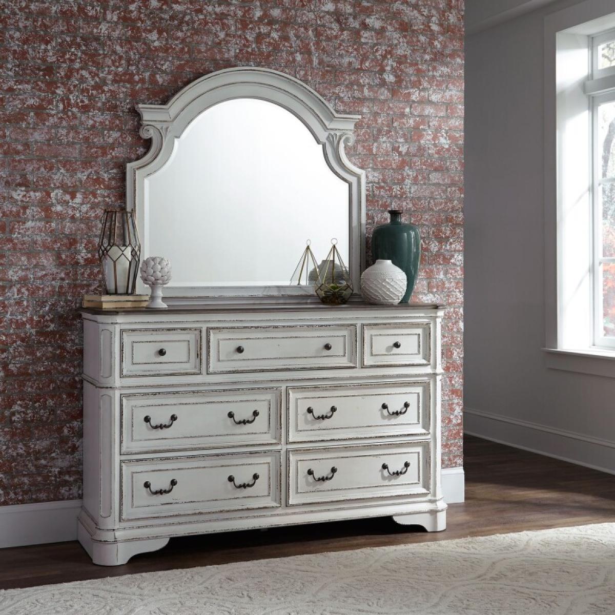 King Panel Bed, Dresser & Mirror - Image 3