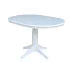 Dining Essentials - 36" Extension Table Top w/ 30"H Transitional Pedestal in Pure White