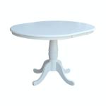 Dining Essentials - 36" Extension Table Top w/ 30"H Traditional Pedestal in Pure White